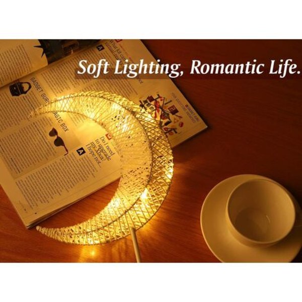Dekorativ bordslampa, batteridriven månformad LED-sänglampa, nattbelysning Varmvitt ljus, dekoration för Hom