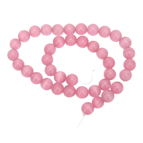 DIY Glossy Bløde Polerede Katteøje Perler til Fremstilling af Armbånd Halskæder Øreringe Ringe Pink