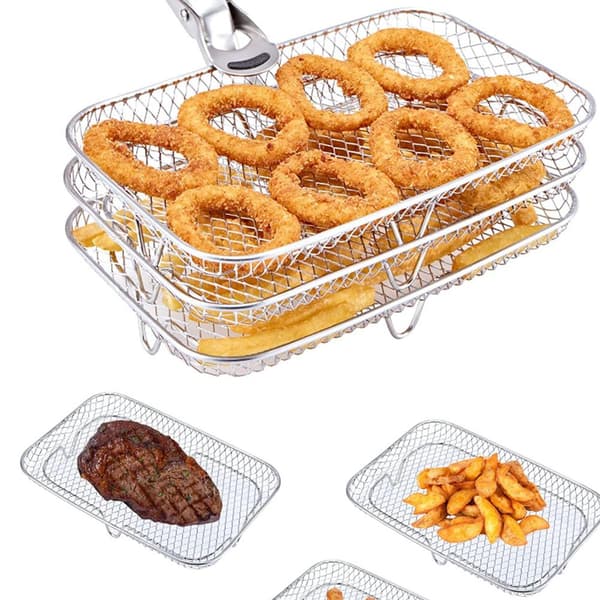 Ninja Dual Air Fryer Rack Kompatibel Multi-lags Dehydrator Racks 304 Rustfrit Stål Tilbehør