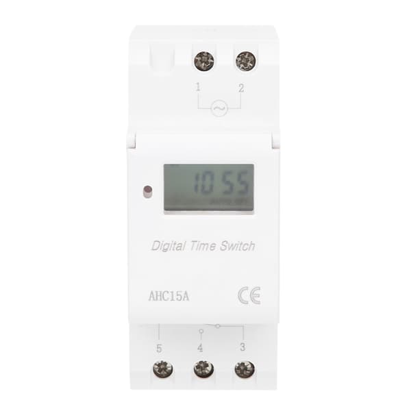 Digital LCD Timer Switch AHC15A AC220V-240V Industriel Skinnetype Kontrol Timer