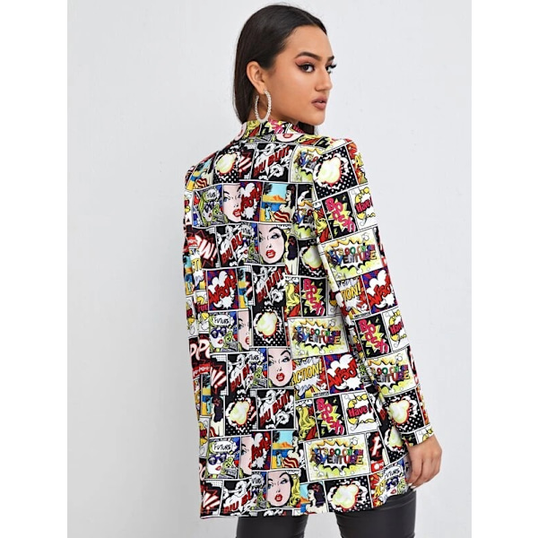 Naisten printed bleiseri khaki M