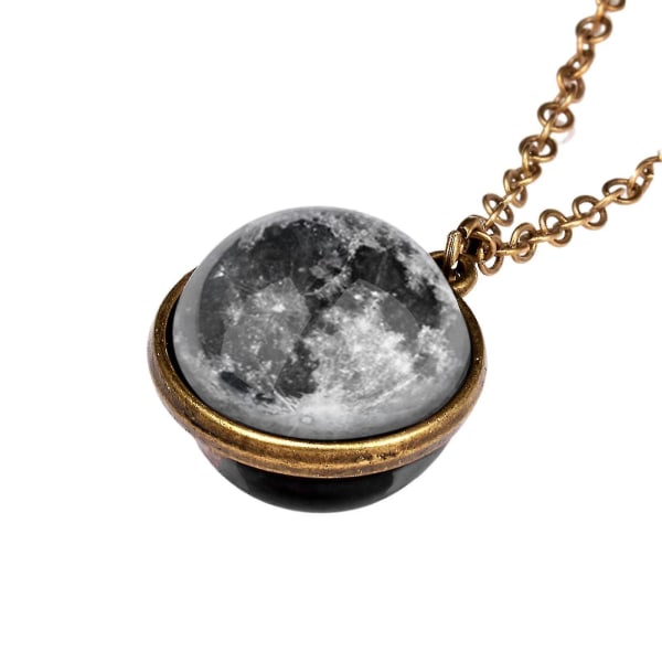 Halsband Luminous Dubbelsidig Dome Planethalsband Hänge Lysande Dubbelsidig Ball Universe Couple Chain Luminous Souvenir Par Halsband