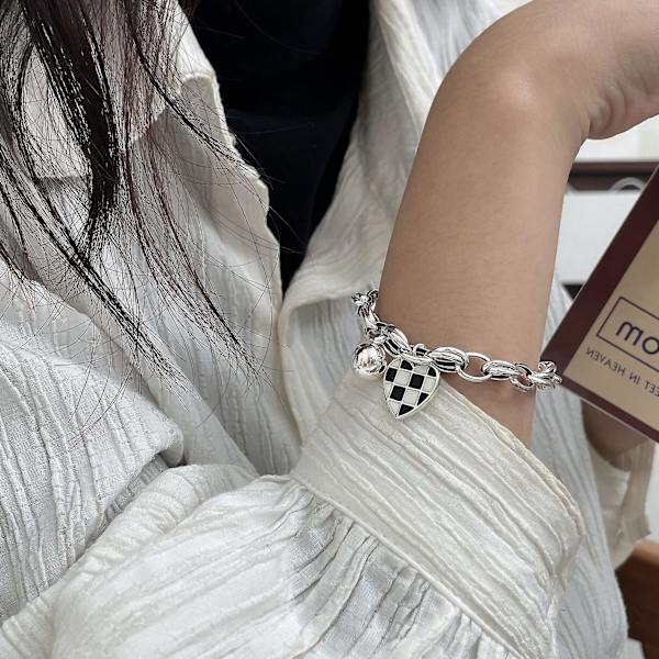 Armband 925 Silversmycken Heart Stud Modesmycken Ac8182
