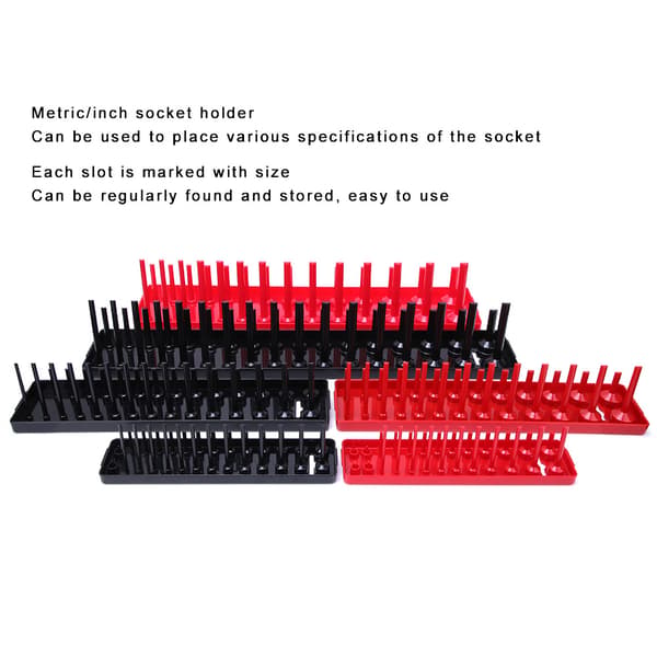6-delt metrisk tomme pipeholder Organizer Multifunksjonell plast pipeoppbevaringsstativ Rom