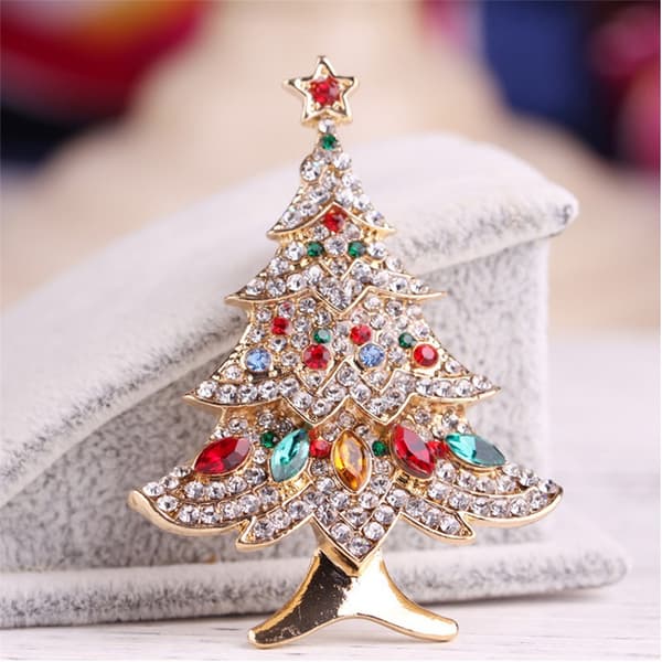 Mode Juletræsbroche Legering Rhinestone Tøjtilbehør Nål