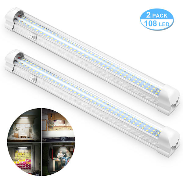 FBA DC12V LED Interiörbelysning RV Lampor 2-pack
