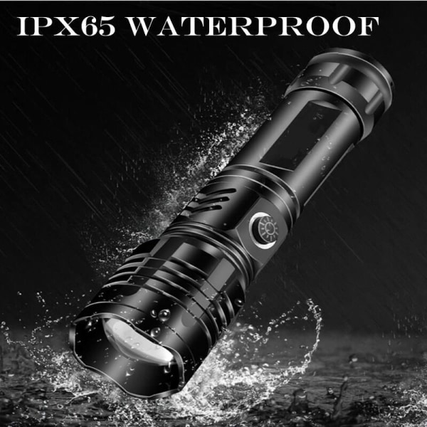 Super Bright XHP50 Kraftig LED-lommelygte 10000 Lumens USB Genopladelig Vandtæt Skalerbar 5 Modes Taktisk Lommelygte