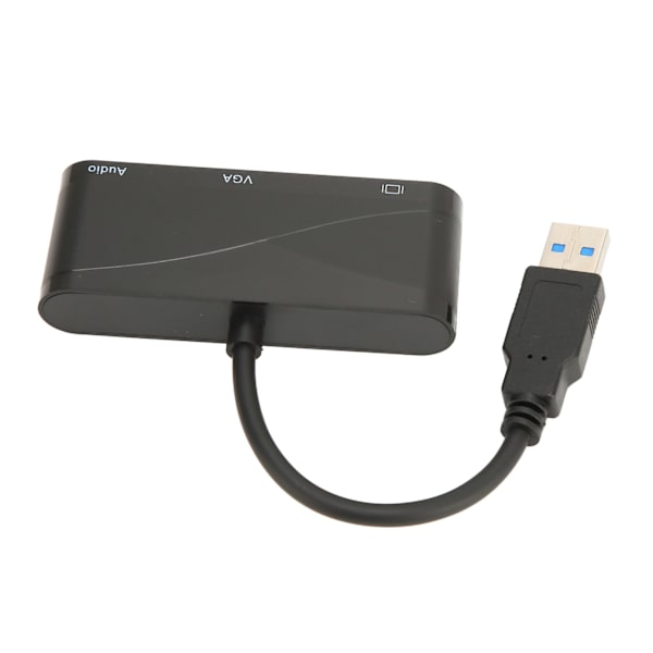 USB til HD Multimedia Interface 2 i 1 Sort 1080P 60HZ 5Gbps USB 3.0 til VGA Adapter til Mødeunderholdning