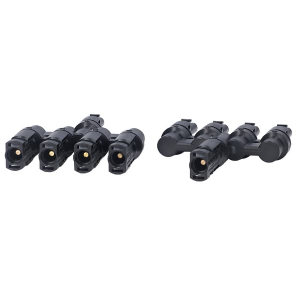 4 i 1 T-gren Solcelleforbindelse Han Hun Kabel Splitter Adapter 50A Messing