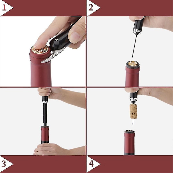 Lufttrycksvinöppnare Portable Travel Corkscrew Handheld Wine