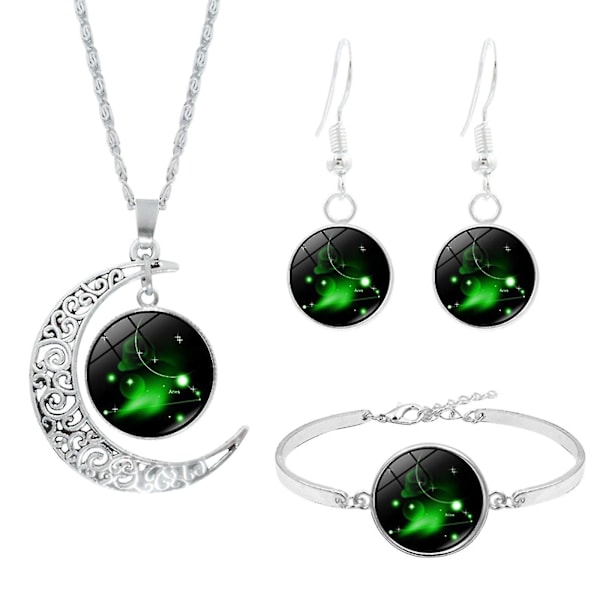 12 Constellation Moon halskæde øreringe armbånd gaver til kæreste kvinder gave