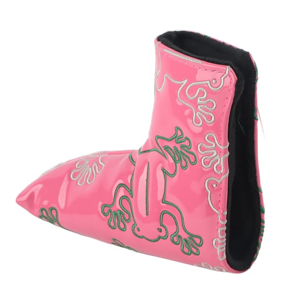 Broderiputter Golf Putter Headcover Magnetisk Lukning Pink PU Cover