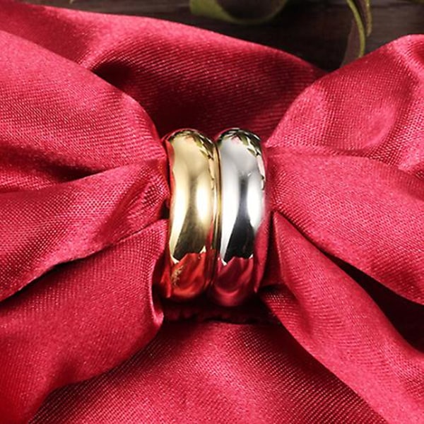 Mænd, kvinders 6 mm titanium stål bryllupsring, festsmykker, gave os 6-10 Golden US 10