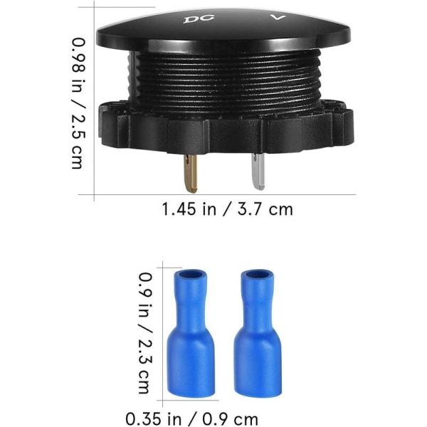 Modificeret bilbatteri digitalt display spænding display meter måleinstrument (kort version af lys blå voltmeter)