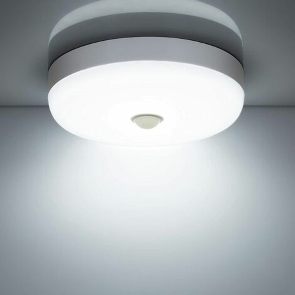 LED-liiketunnistinkattovalo 12W 1500LM 6500K kylmä valkoinen IP56 vedenpitävä pyöreä LED-kattovalo ulkokäyttöön sisätiloissa S