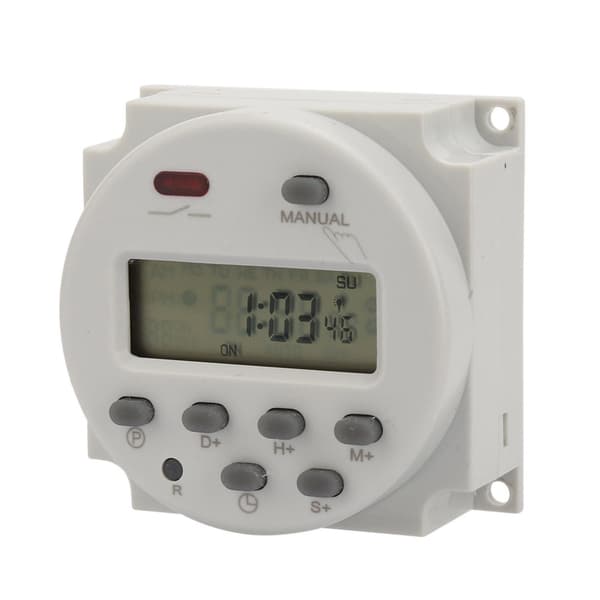 7-dagers programmerbar digital display timerbryter 1S til 168 timer 5VA 5V DC