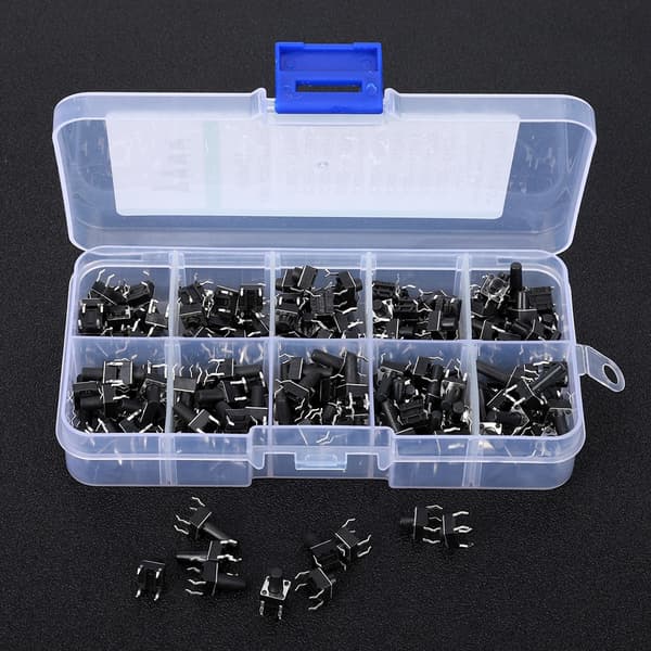 200 st Tact Switch Kit Industriella Hårdvarudelar 10W Flick Interrupter Kit