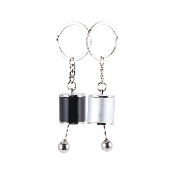 2 stk Creative Manuel gearkasse Gear Fidget nøglering (sort, sølv)