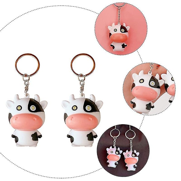 2st Cartoon Cow Nyckelring DIY-hänge Cartoon Cow Modeling Keyring Pendant Key Diy-hänge