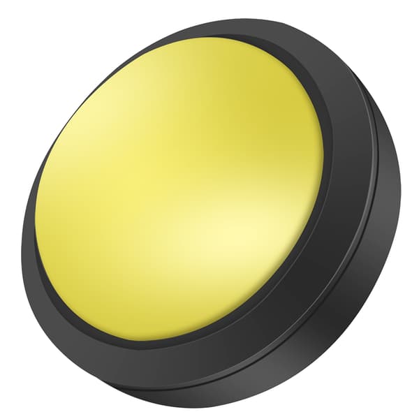 100 mm solid arkadeknapp med LED konveks braketterstatning gul