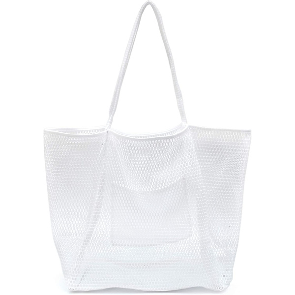Mesh Beach Tote Dame Skulder Håndtaske A916-624 White
