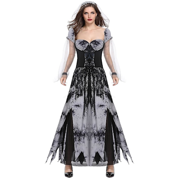 M-xl Kvinnlig Vampyrbrud Zombie Kostym XL