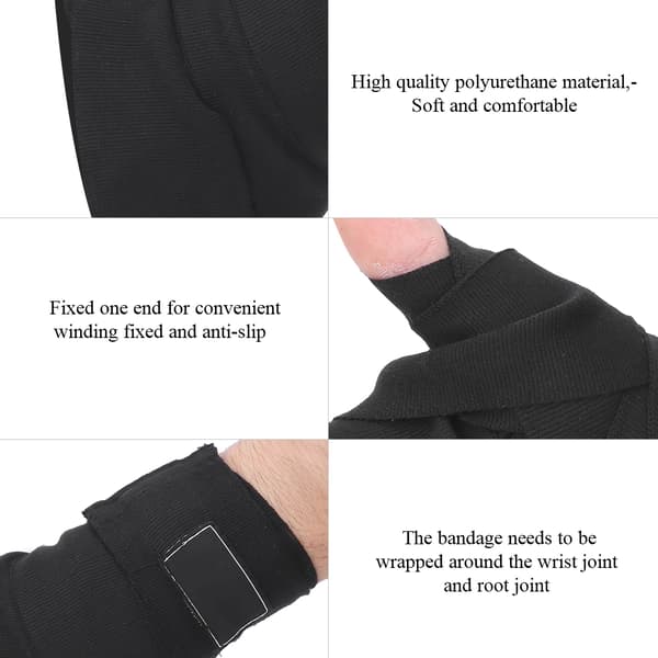 3M Sorte Polyurethan Bokse Håndbind Elastisk 3m Kamp Sanda Muay Thai Sportsrem