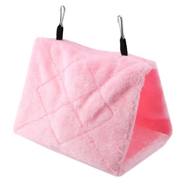 Hyggelig Plys Fuglehængekøje Vinter Seng til Papegøjer Pink Størrelse M