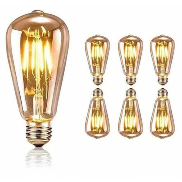 LED pære, E27 retro Edison LED retro pære 4W ST64 pære nostalgisk antik dekorativt lys varm hvid LED pære, velegnet