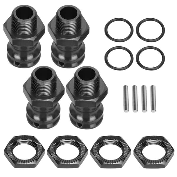Aluminiumlegering 17 mm hex hjulforlængeradapter til 1/8 RC-bil (4 stk., sort)