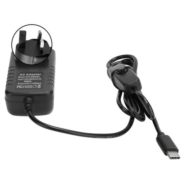 Raspberry Pi 4B 5V 3A Type C strömadapter med strömbrytare 100-240V UK-kontakt