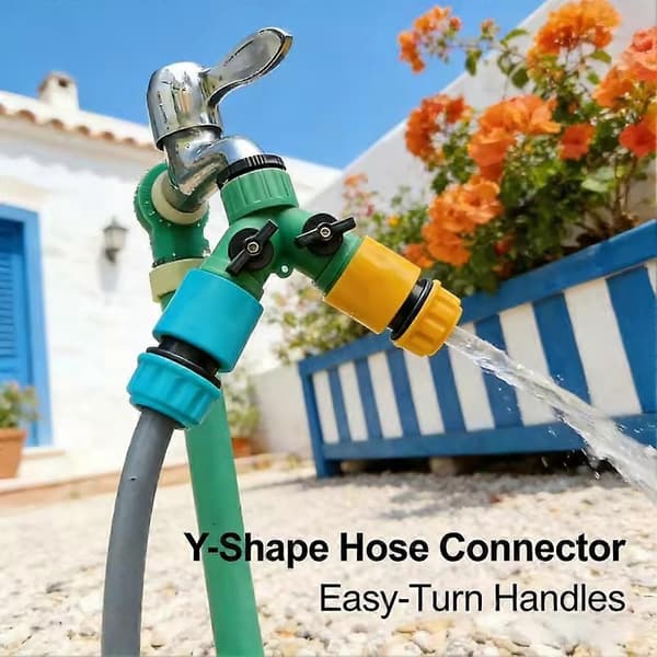 Hagesplitter med doble uttak Y-ventiler Universal Anti-korrosjon Rustfri for bilvask 2pcs
