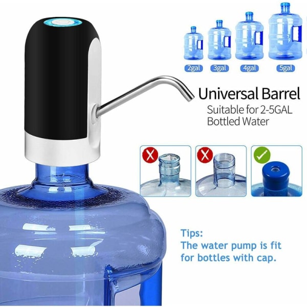 Elektrisk vandabsorber Husholdningsflaskevandpumpe Vanddispenser Genopfyldelig vandpumpe (hvid)