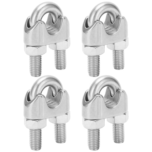4 stk. 9/16 tommer M14 rustfri stål wire reb klemme U bolt sadel fitting