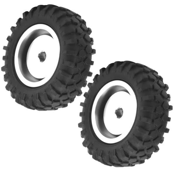 2 stk. RC Bilhjul 55mm Aluminium Legering Dæk til WPL D12 1 10 Skala Sølv