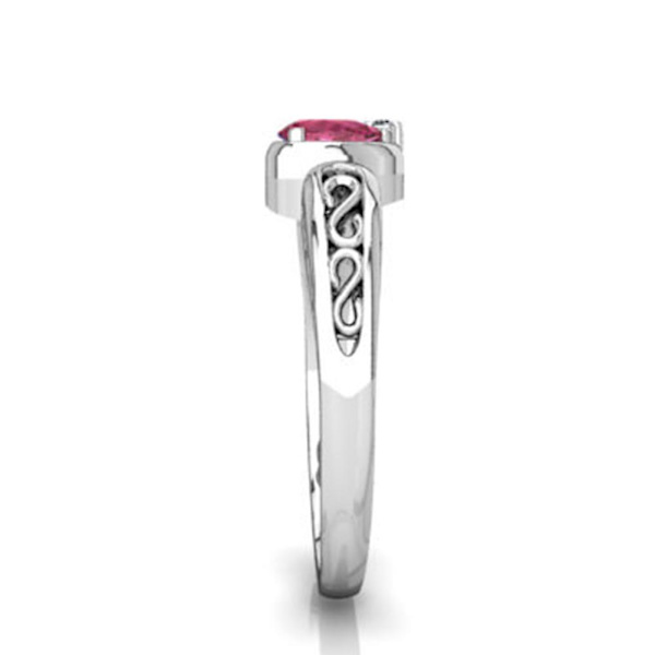 Naiset Faux Ruby Ametisti Love Heart Vihkisormus Korut Ystävänpäivä Lahja White Gold US 7