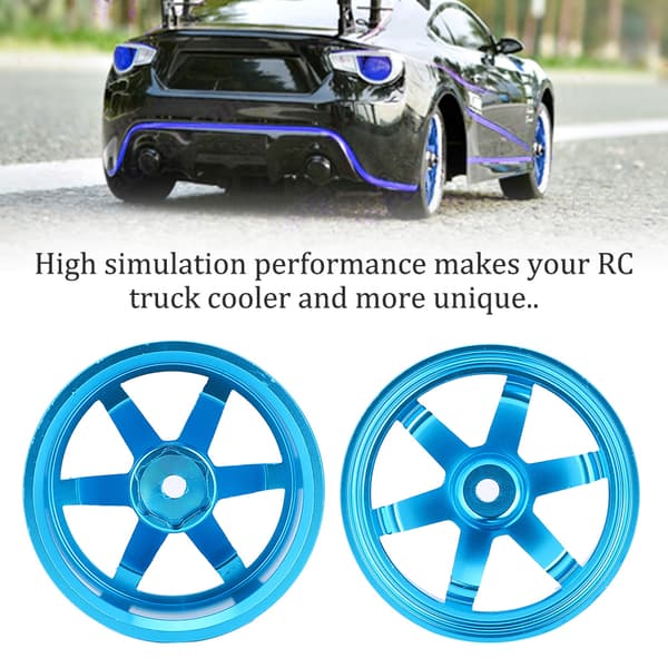 Alufælge Nav Ringe Reservedele Tilbehør Passer til 1/10 RC Flat Running Drift Car 6-Eget Blå
