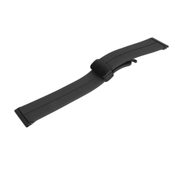24 mm magnetisk foldbart spænde Quick Release silikonestrop til Suunto 7 9 D5i sort sportsur