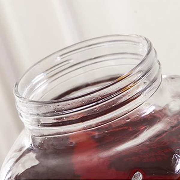 3L Glasflaske Drikkedispenser i Glas Mason Jar Drikkeautomat Glasvæskedispenser