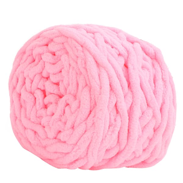 Tykt Strikkegarn Nål Vævet Tæppe Sutsko Line Pink