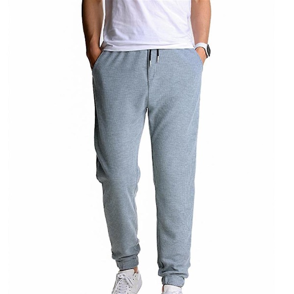 enfärgade lösa träningsbyxor för män Grey XL