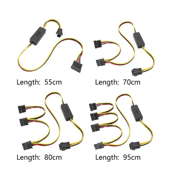 CPU-strømkabel 4PIN til SATA-harddiskstrømforsyningsforlængerkabel 12V til 5V spændingsreduktion Un pour deux