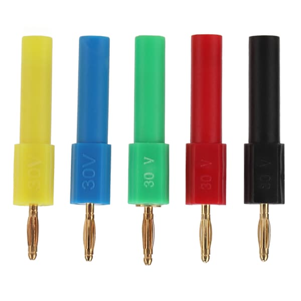Biladapter: 5 stk 2 mm til 4 mm PA messingbananer