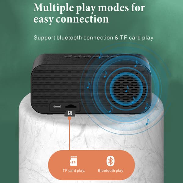 Bluetooth Digital Radio Vækkeur med LED Display Spejl Top