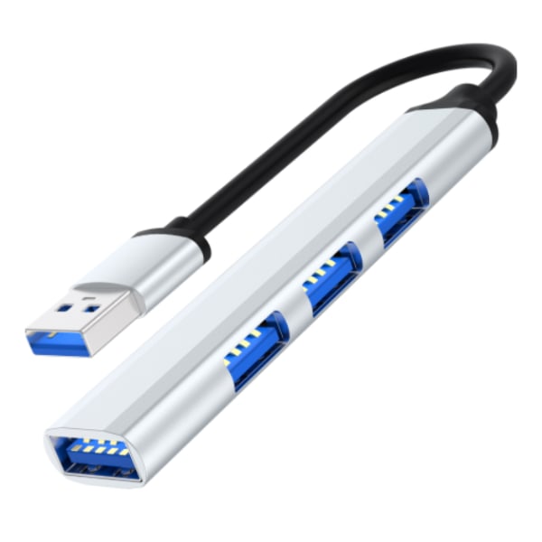 Multifunktionsdator Multi-Interface Expansion Hub en till fyra splitter (USB 4 portar silver)