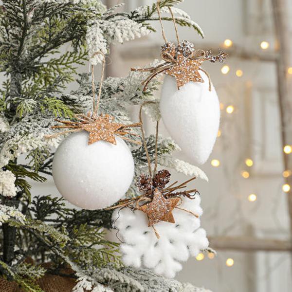 12 stk juletræspynt vedhæng juletræspynt 4 stil med reb Kreativ udsmykning til Merry Ch