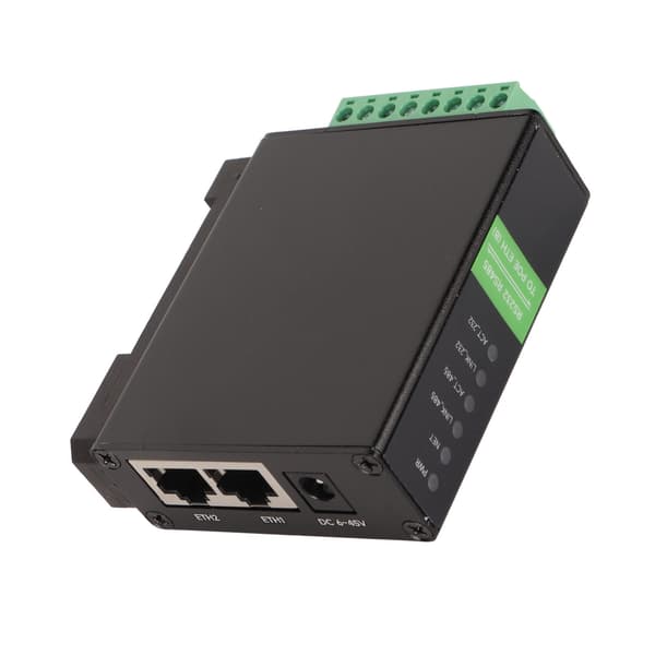 RS485 til RJ45 Ethernet Seriel Server Dual Channel Skinne Montering 1200 til 115200bps RS232 til RJ45 Ethernet Modul
