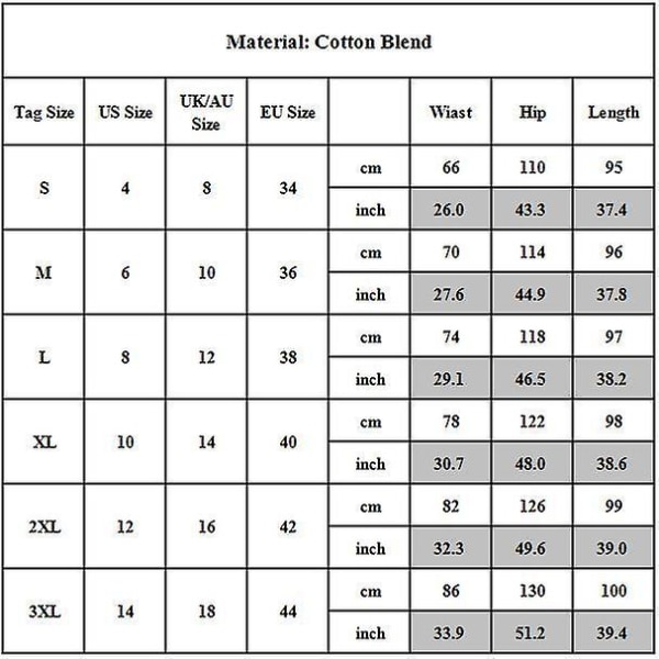Dame Stretch Solid Color Casual Straight Bukser White S