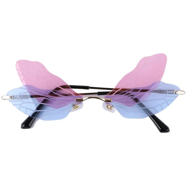 Glas Dragonfly Wings Camouflage kostume Sjove briller (øvre lilla og nederste blå)