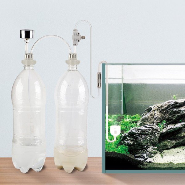DIY CO2-system til planteakvarium, CO2-akvarietilbehør, DIY CO2-generator med tryktester og luftstrømskontrol